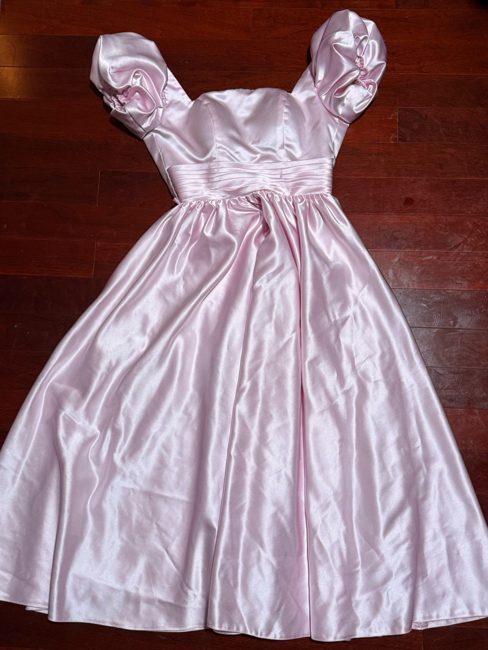 Soft Pink Satin Strapless Ball Gown (S)